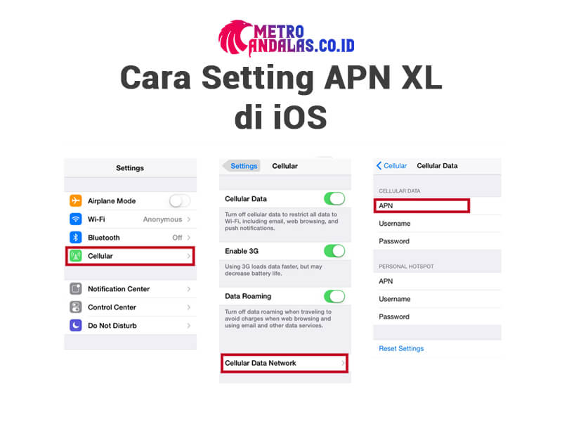Cara Setting APN XL di iOS