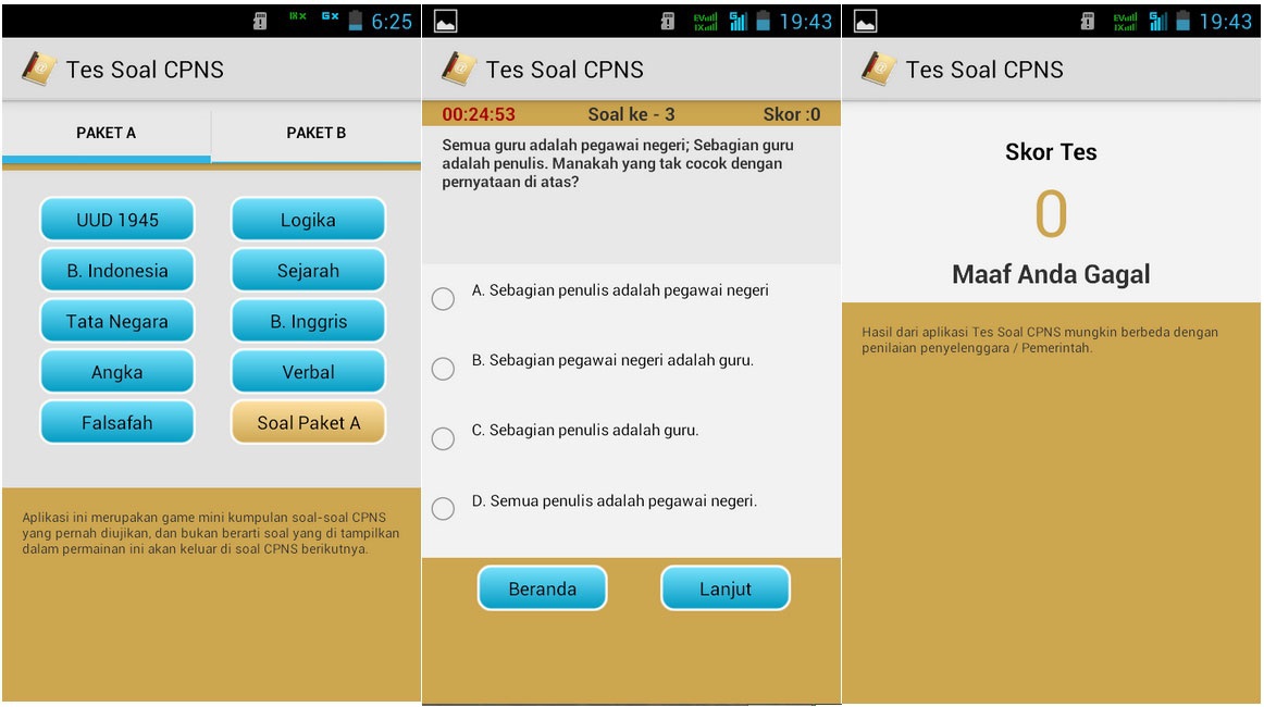 Aplikasi Android Soal CPNS - Soal Ujian CPNS CAT