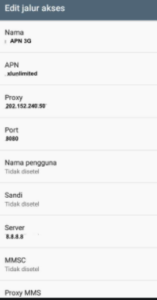 Setting APN XL