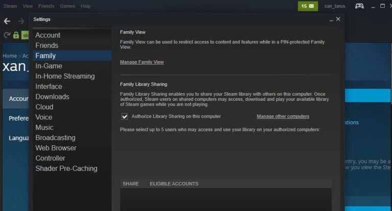 Share accounts. Семейный доступ Steam. Family Library sharing Steam. Steam account settings. Ошибка стим Фэмили.