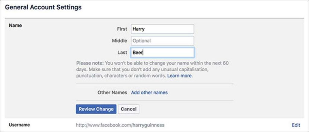 Cara Mudah Ganti Nama Akun Facebook